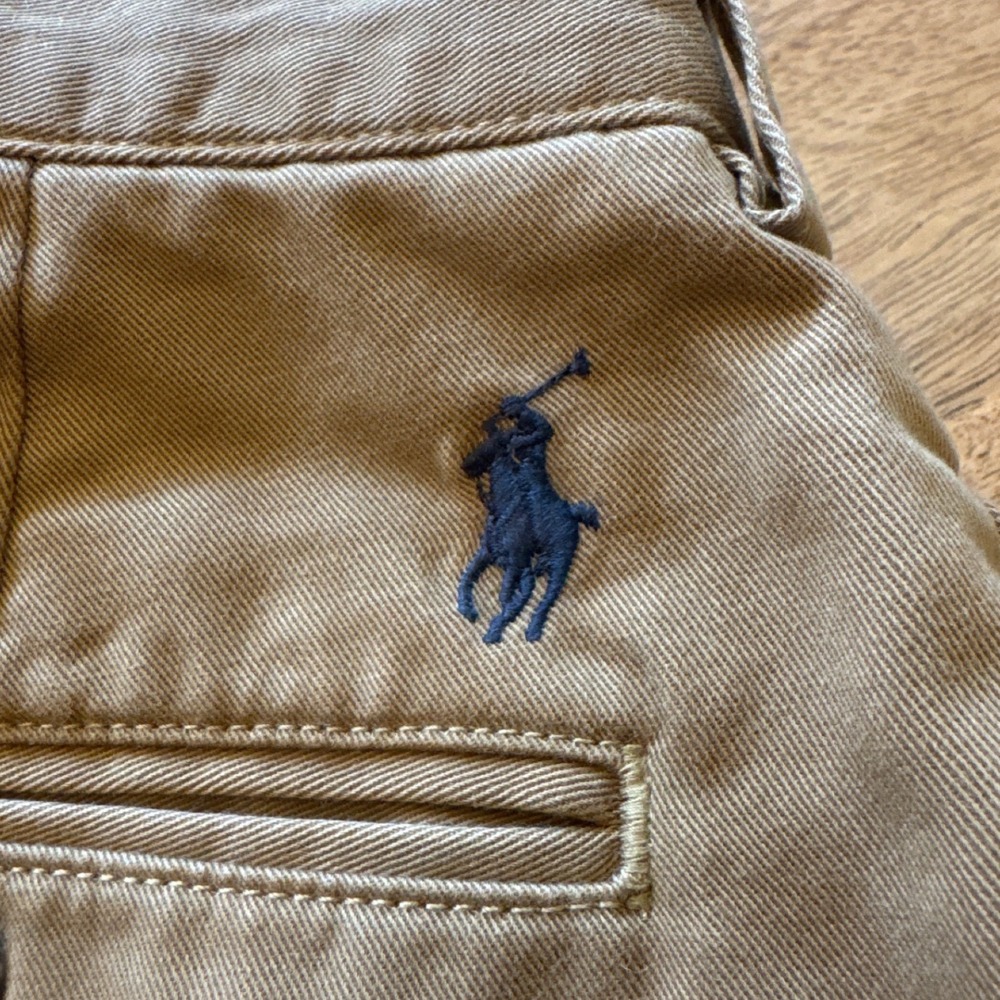 Polo Ralph Lauren Ethan Pant Mens 36x32 Khaki Tan Pleated Cotton Chino Trousers - Picture 2 of 7